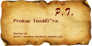 Prokop Teodóra névjegykártya